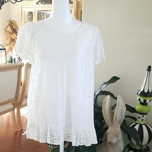 Lilly Pulitzer White Lace Blouse